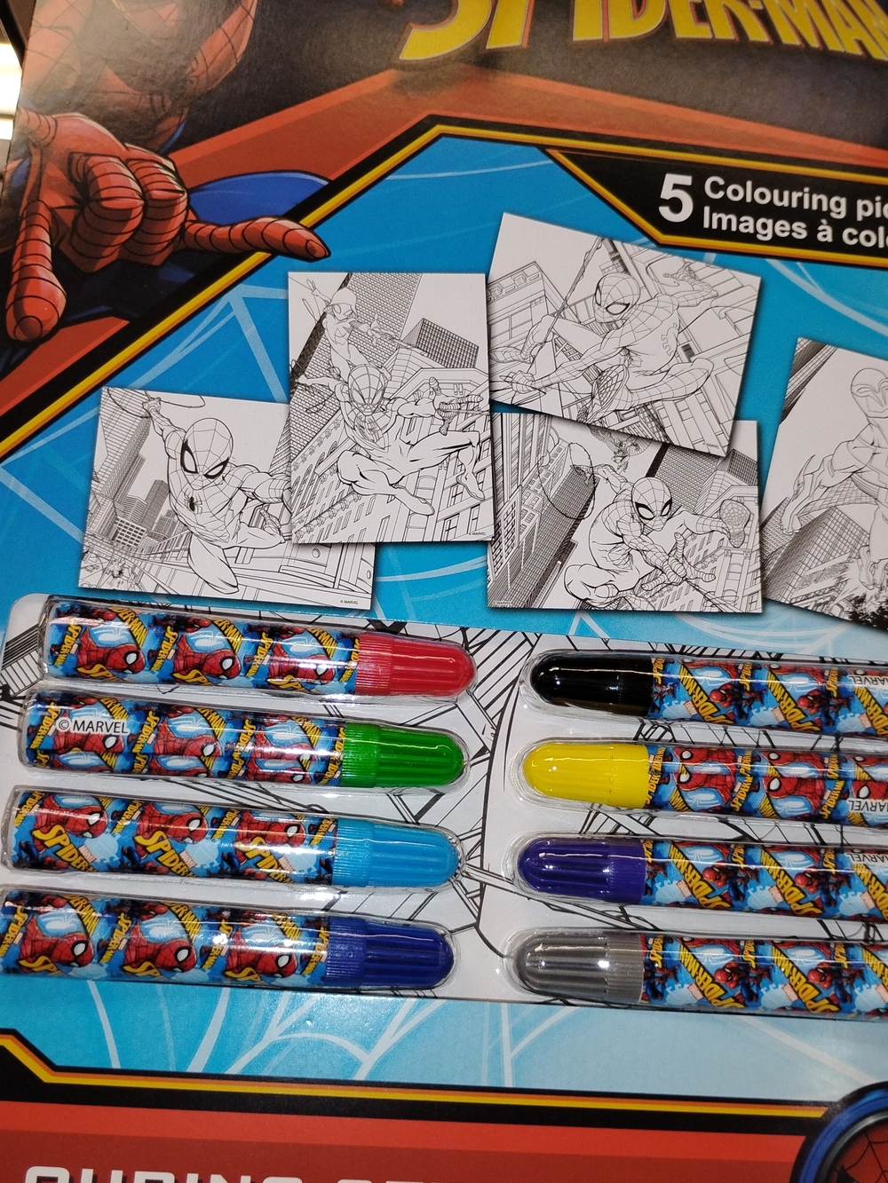 Spider-Man Coloring Pages & Pens Set - Multicolor